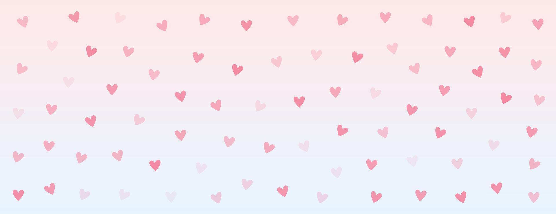 valentines day hearts pattern banner design vector