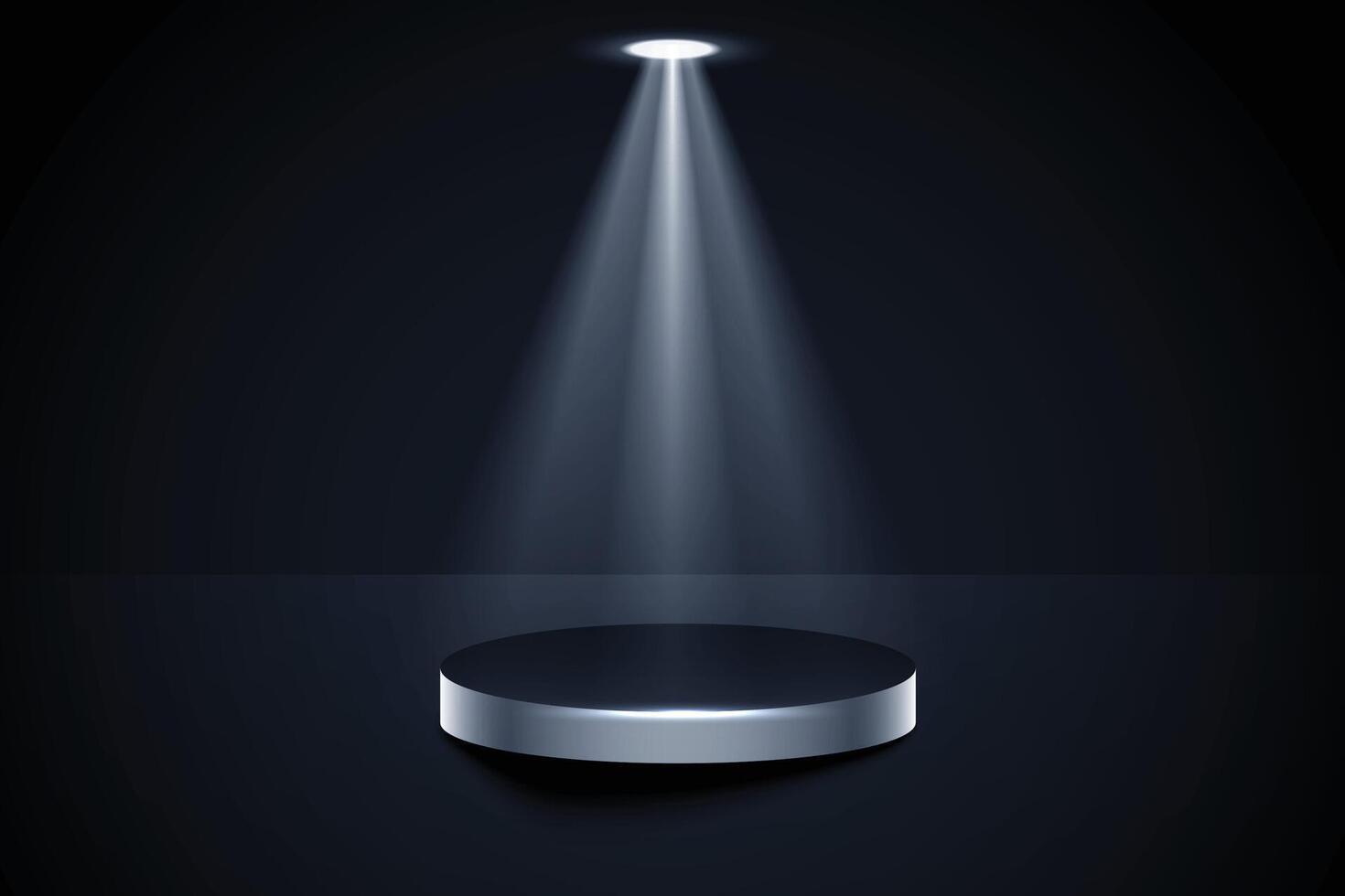 shiny podium stage with spotlight focus background vector