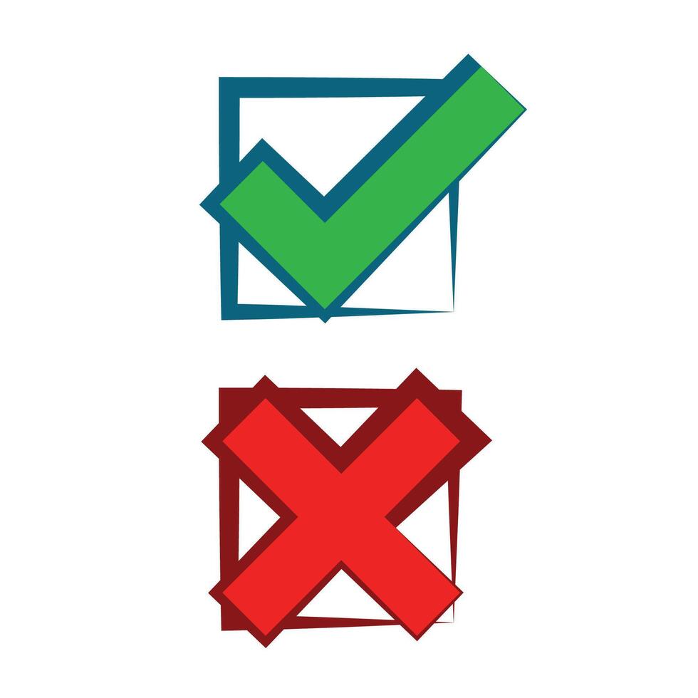 approved and denied symbols design vector