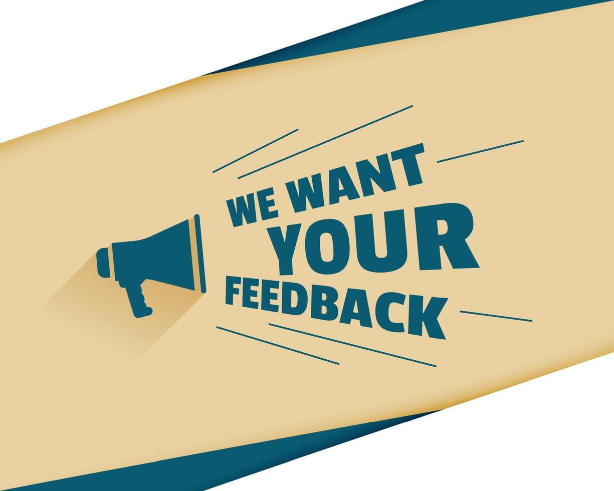 we want your feedback with megaphone background vector