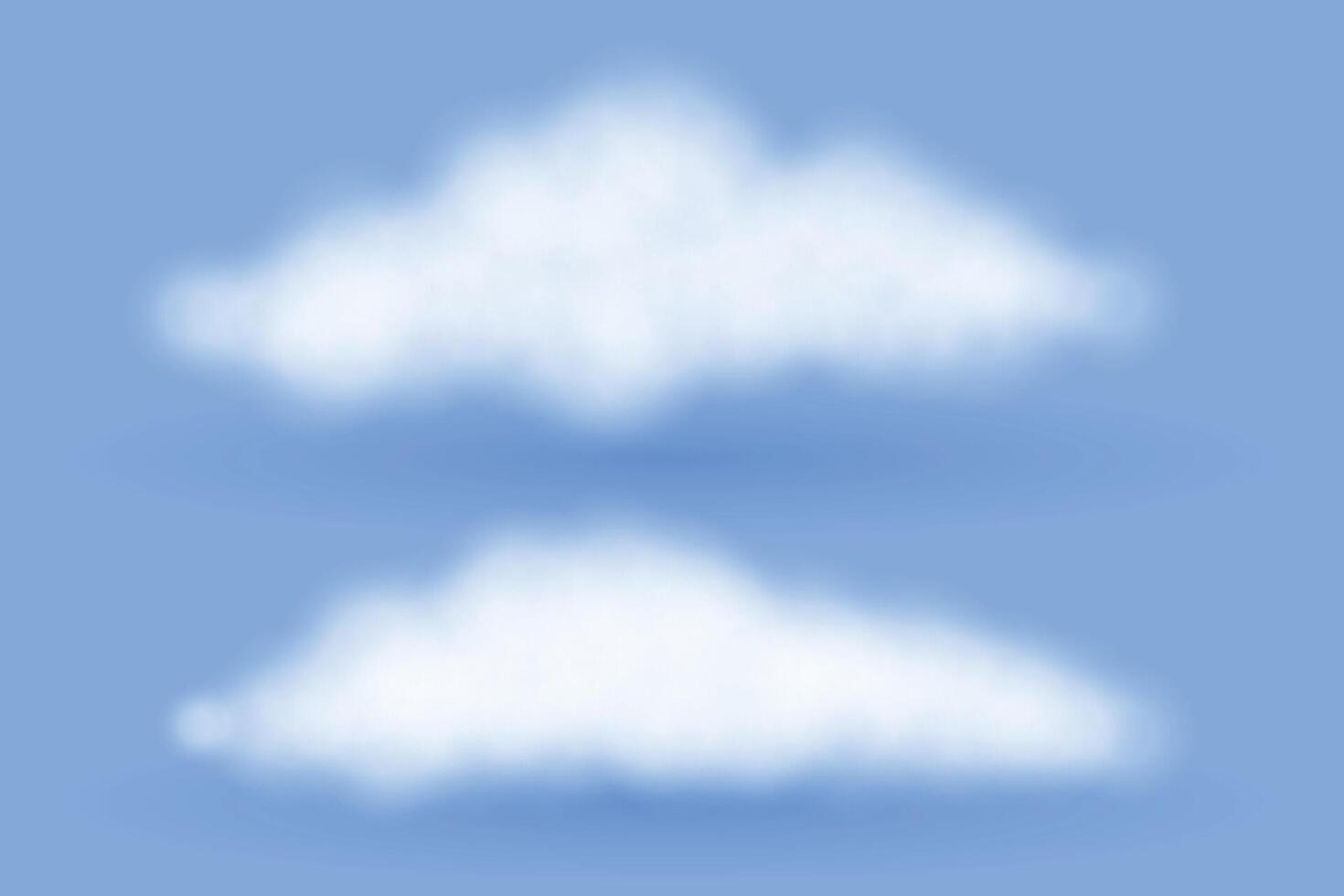 realisitic fluffy clouds on blue background design vector