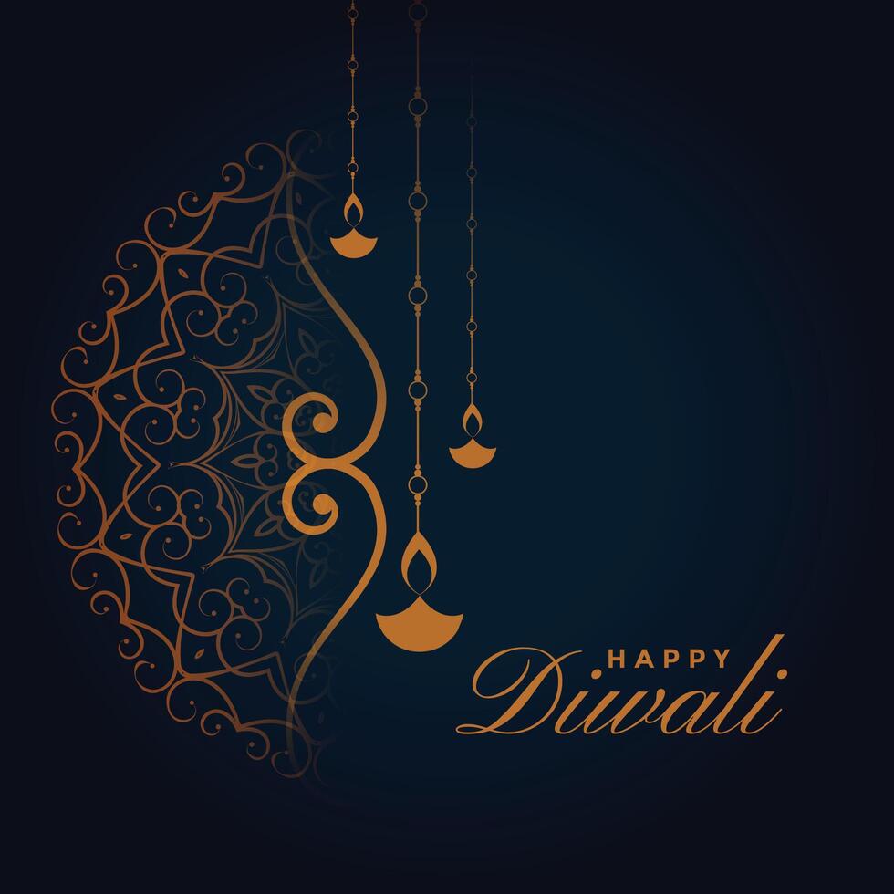 indian decorative diwali festival traditional card design vector