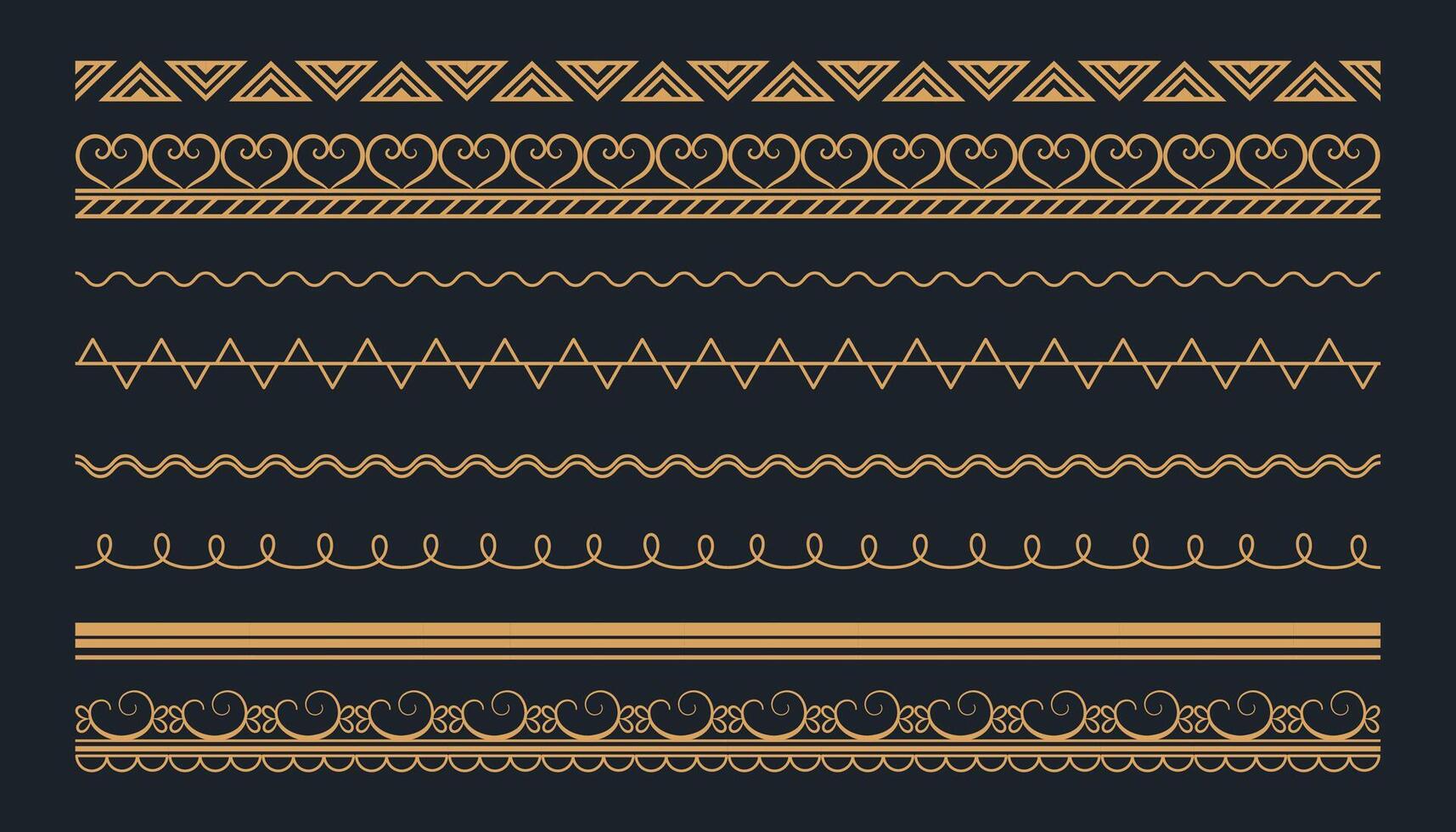 diseño de conjunto de patrones de fronteras étnicas de estilo boho vector