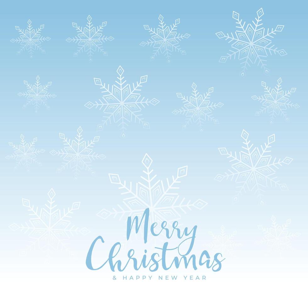 beautiful merry christmas snowflakes blue background design vector