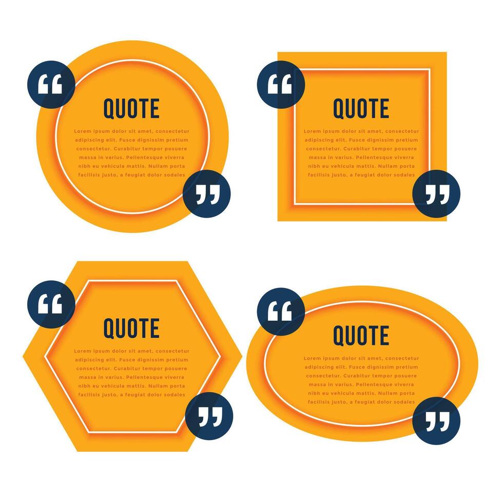 elegant quotation yellow boxes template design vector