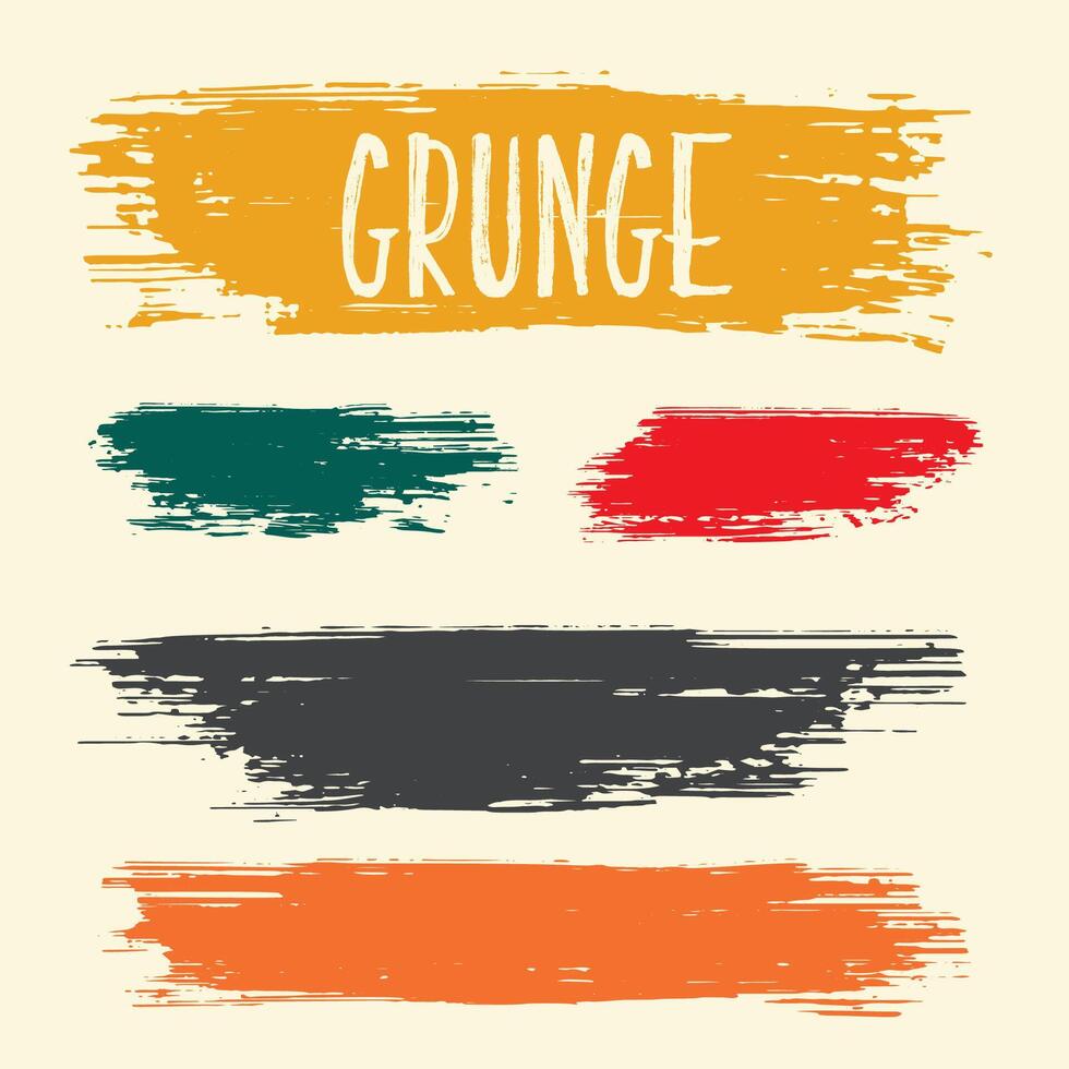 dirty grunge brush paint stroke collection design vector