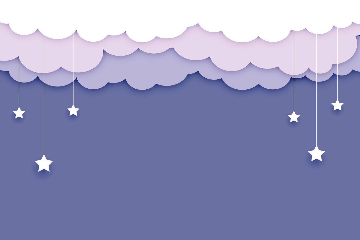 clouds background with stars and text soace vector