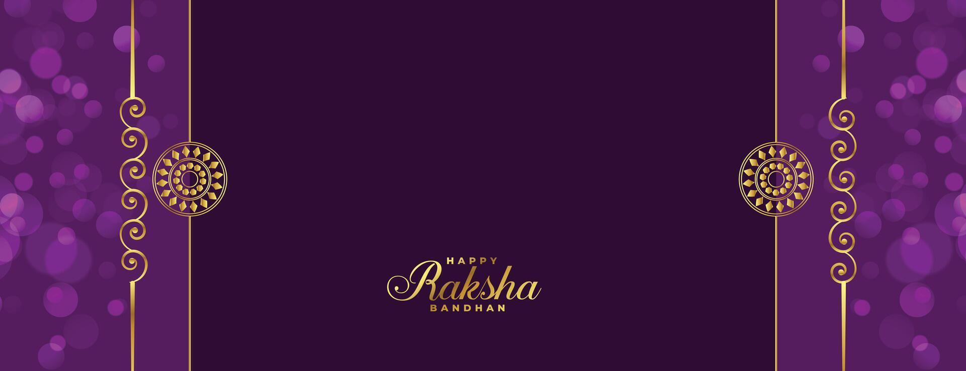 raksha Bandhan indio festival púrpura bandera diseño vector