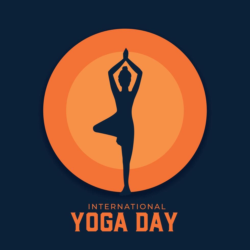 international yoga day event flat background vector