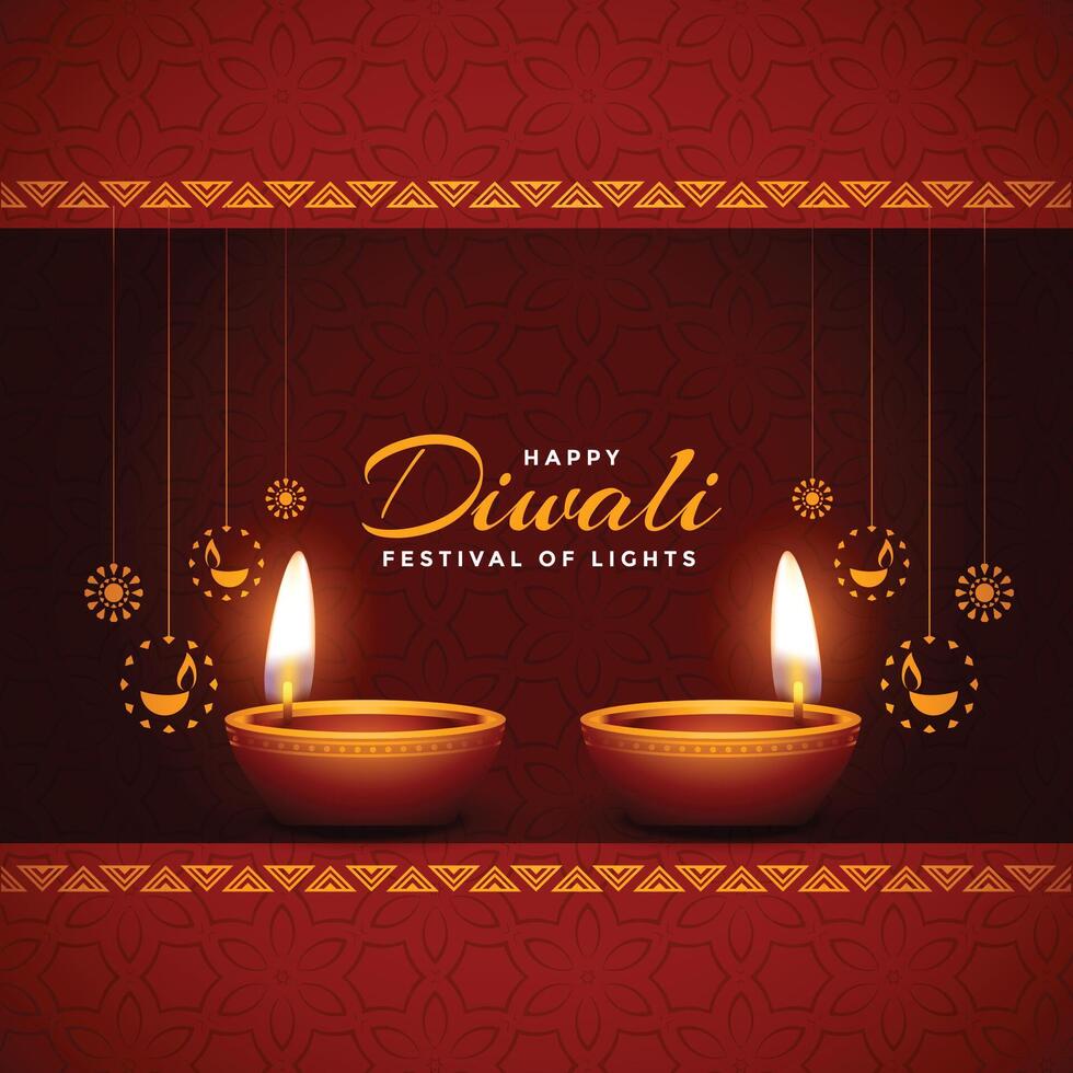 happy diwali shiny festival celebration background design vector