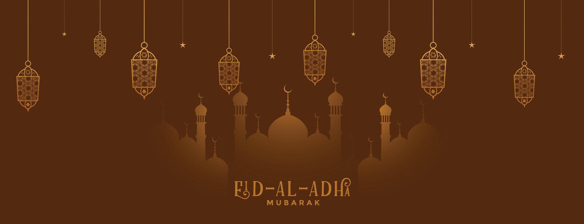 traditional eid al adha mubarak festival banner design vector