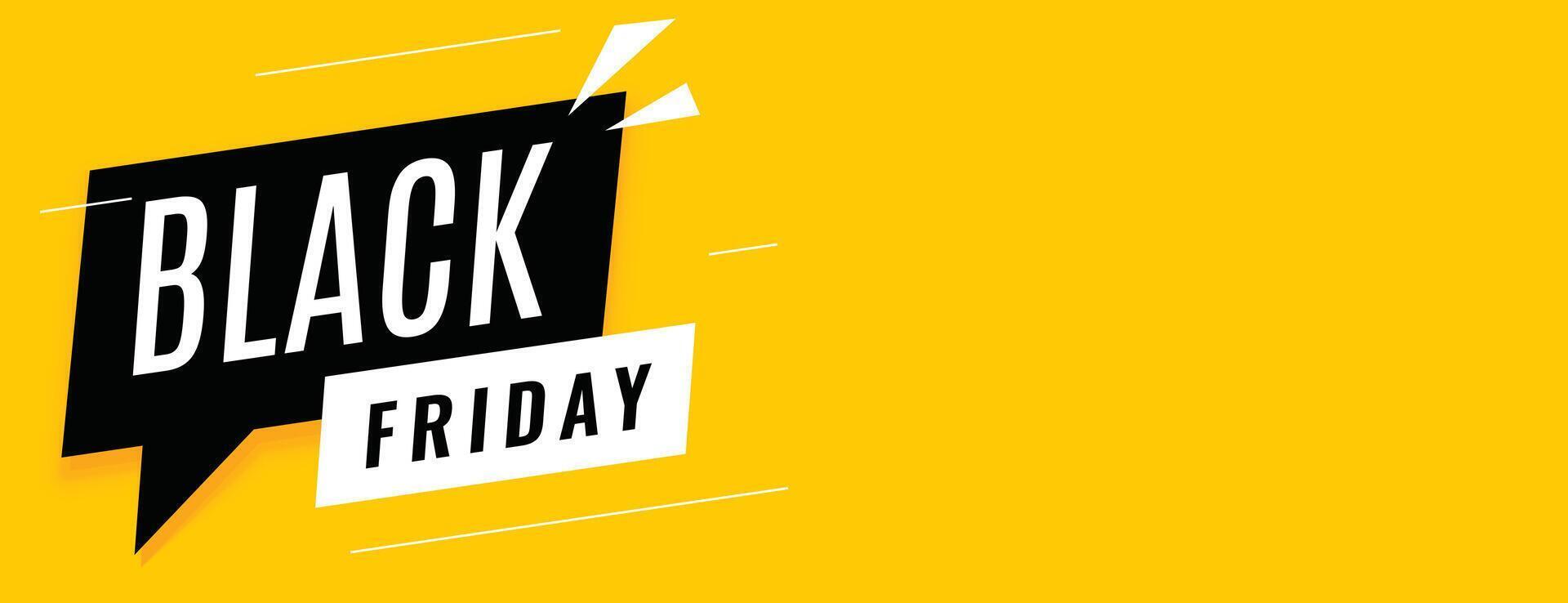 Black friday sale yellow banner with text space vector