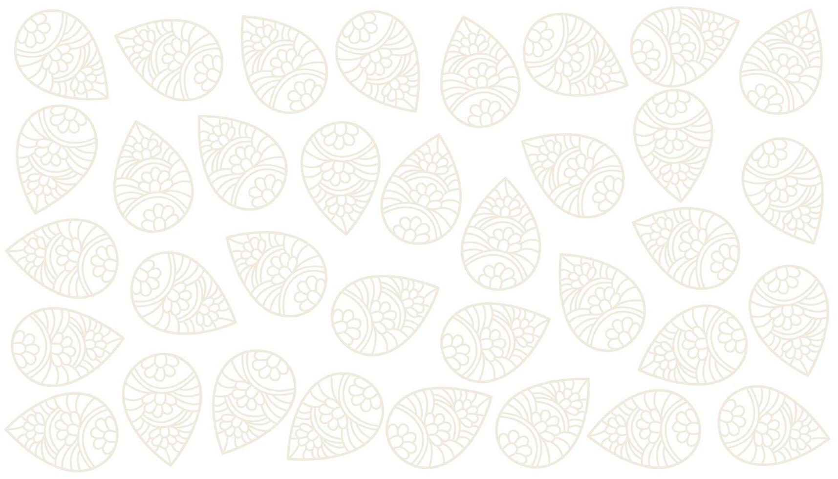 elegant indian paisley pattern white background design vector