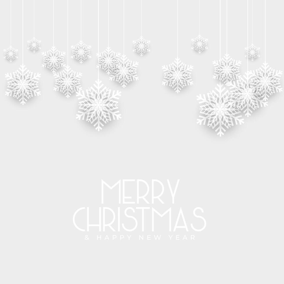 white christmas background with snowflakes decoration vector