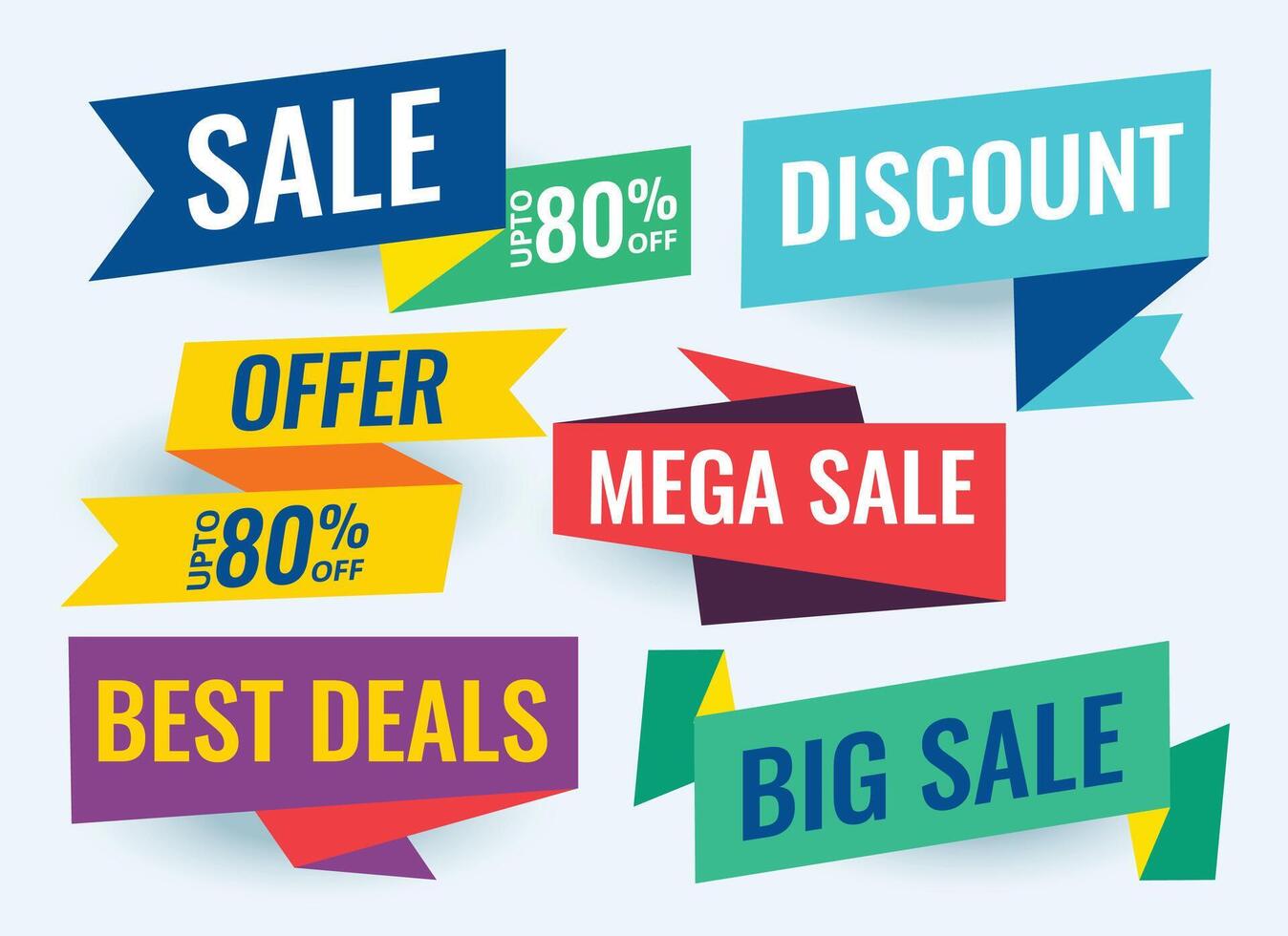 offer and sale geometric banners design template vector