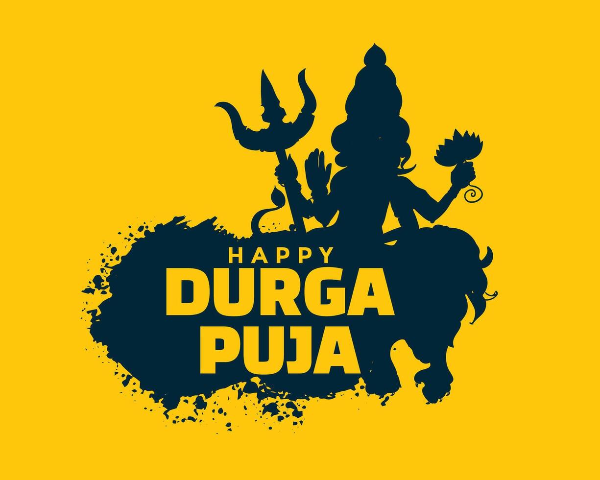 happy durga pooja festival card design vector