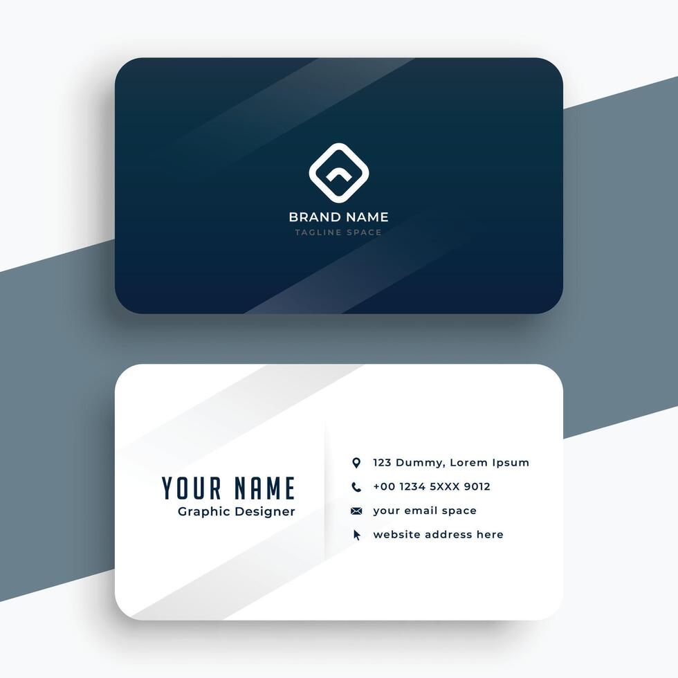 oscuro azul y blanco sencillo negocio tarjeta diseño vector