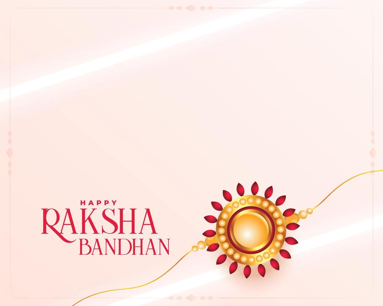 contento raksha Bandhan celebracion bandera con rakhi en mínimo estilo vector