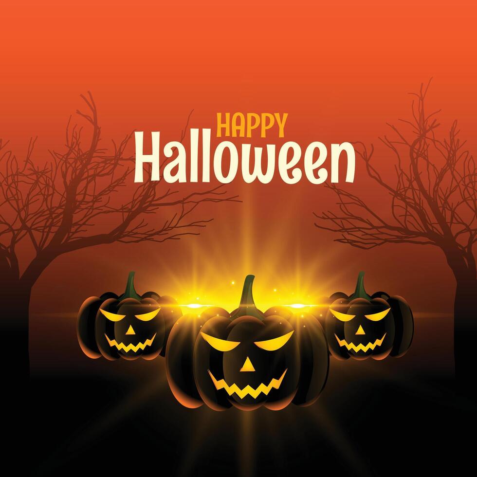 happy halloween scary pumpkin festival background design vector