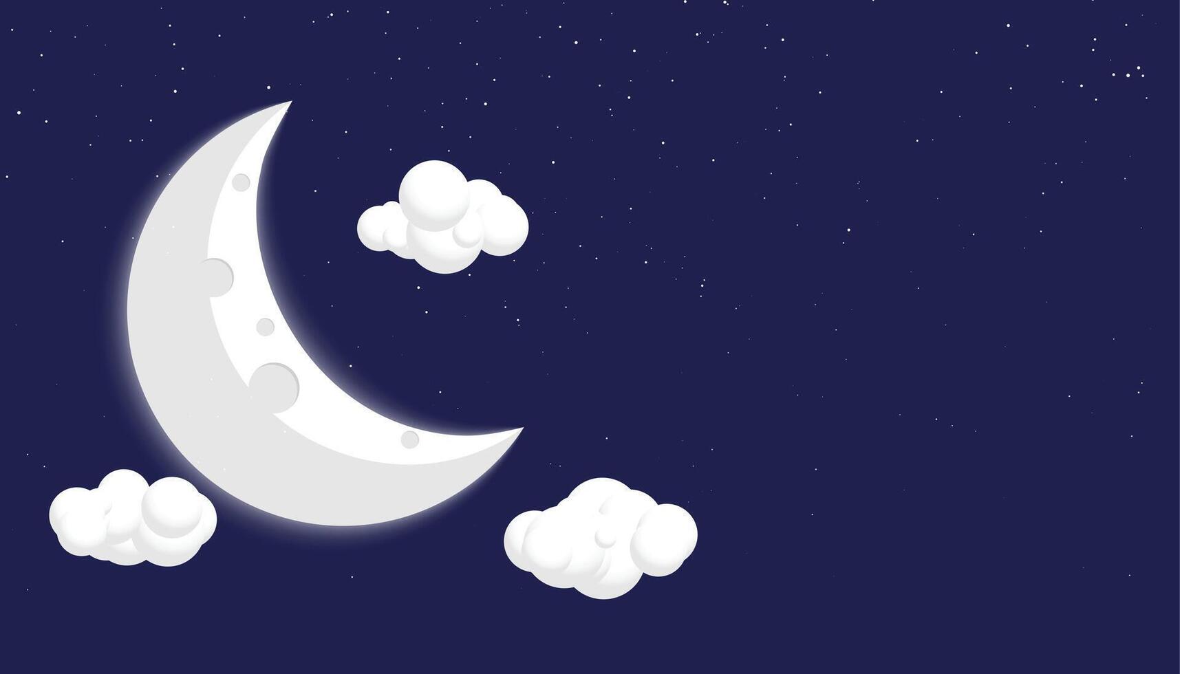 comic style moon stars and clouds background design vector