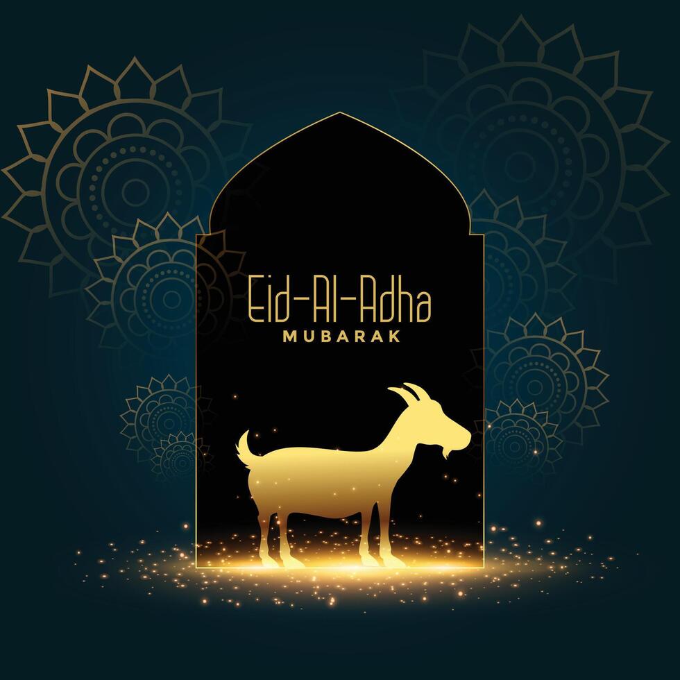 nice eid al adha mubarak bakrid festival card design vector