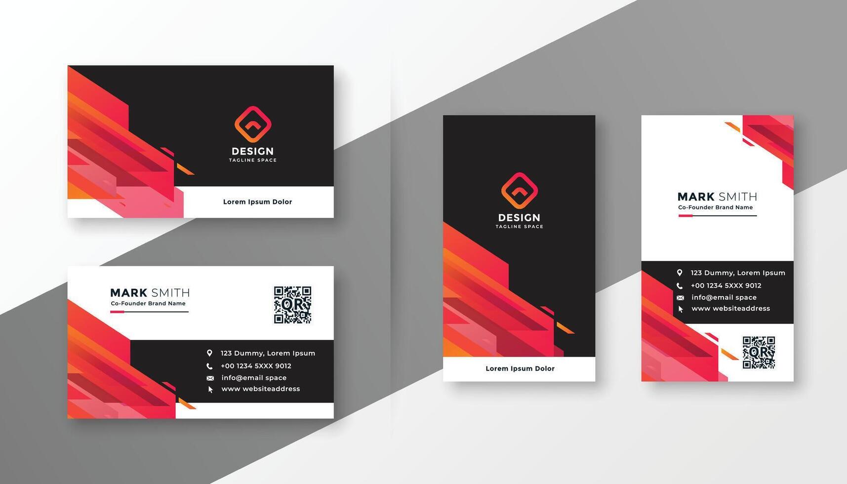 abstract modern corporate business card design template set vector