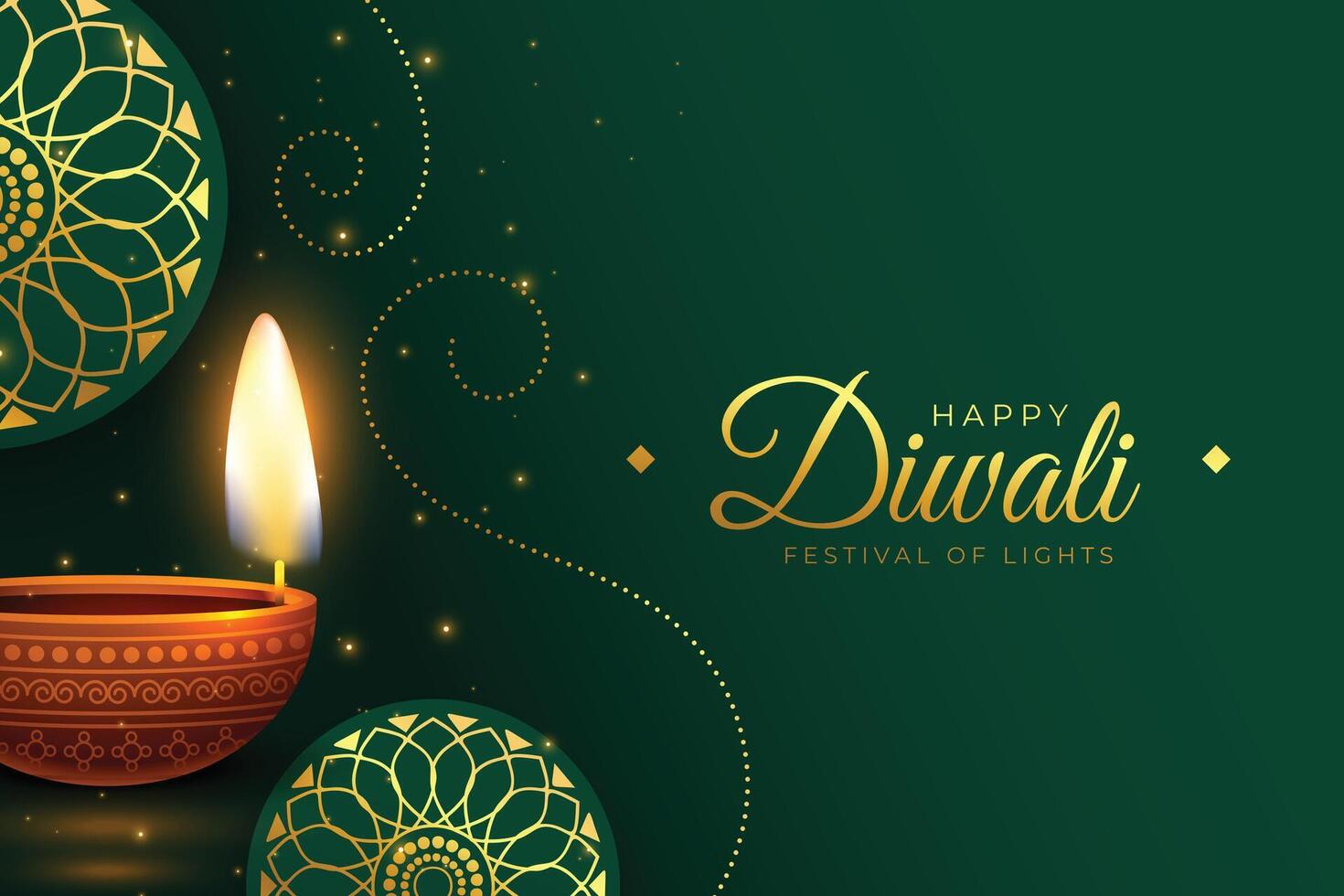 realisitc diwali celebration background in indian style vector