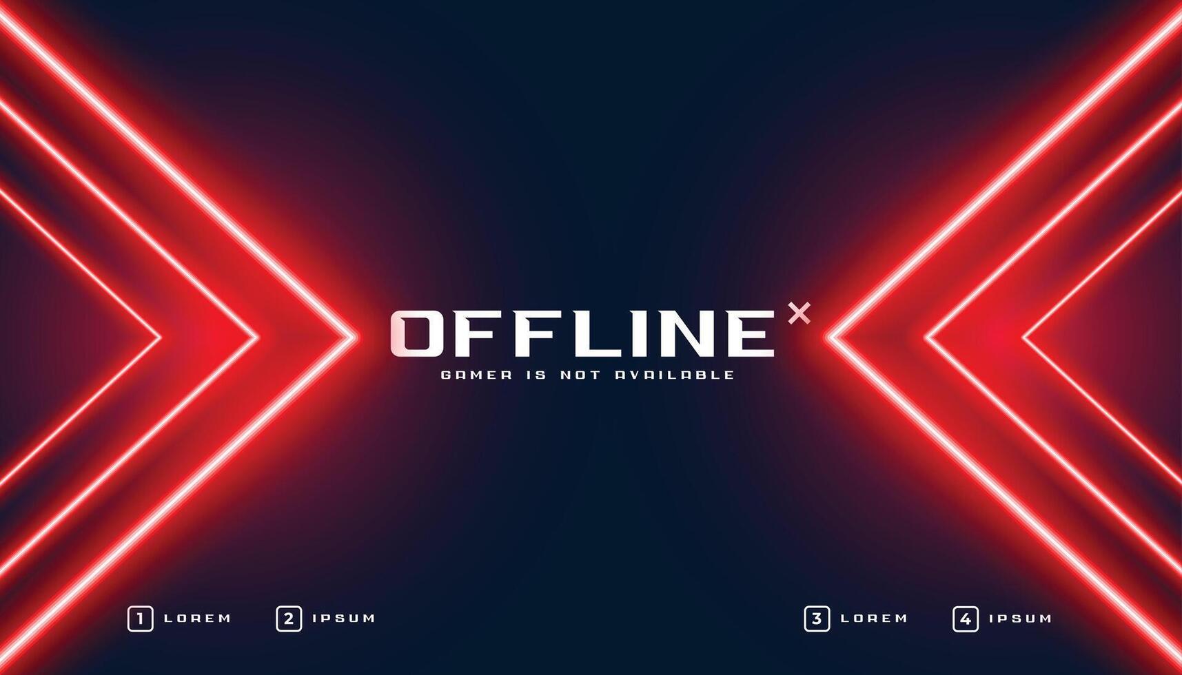 red neon glowing gaming banner in arrow style vector