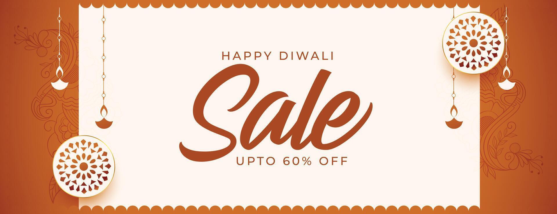 nice happy diwali sale banner with discount details vector