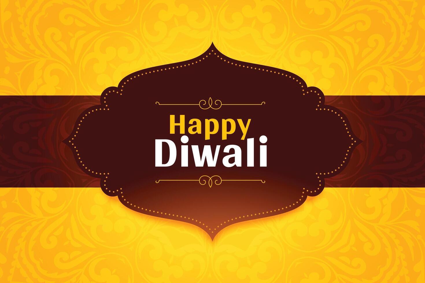 happy diwali wishes card background in modern style vector