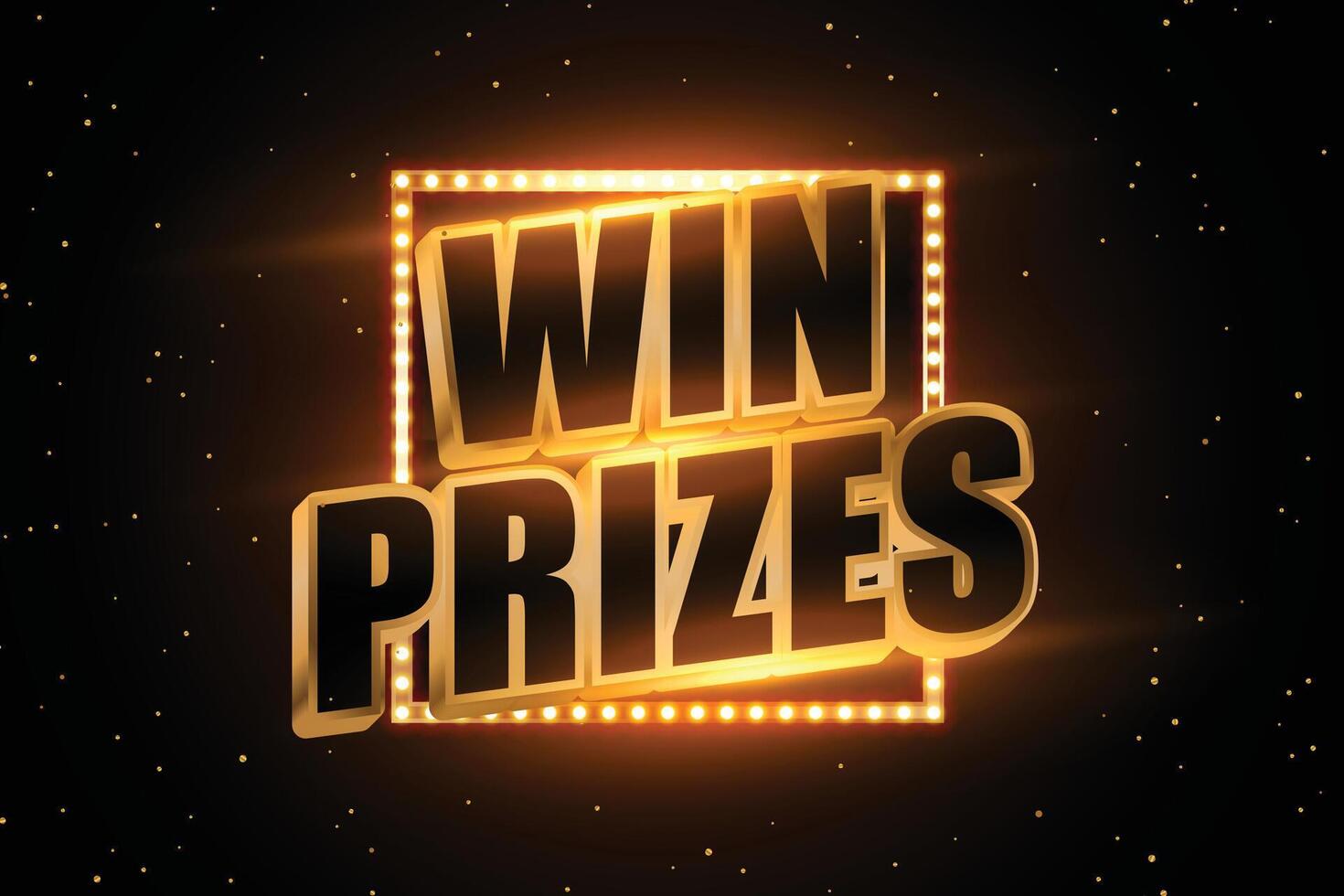 golden win prizes and gifts glowing background vector
