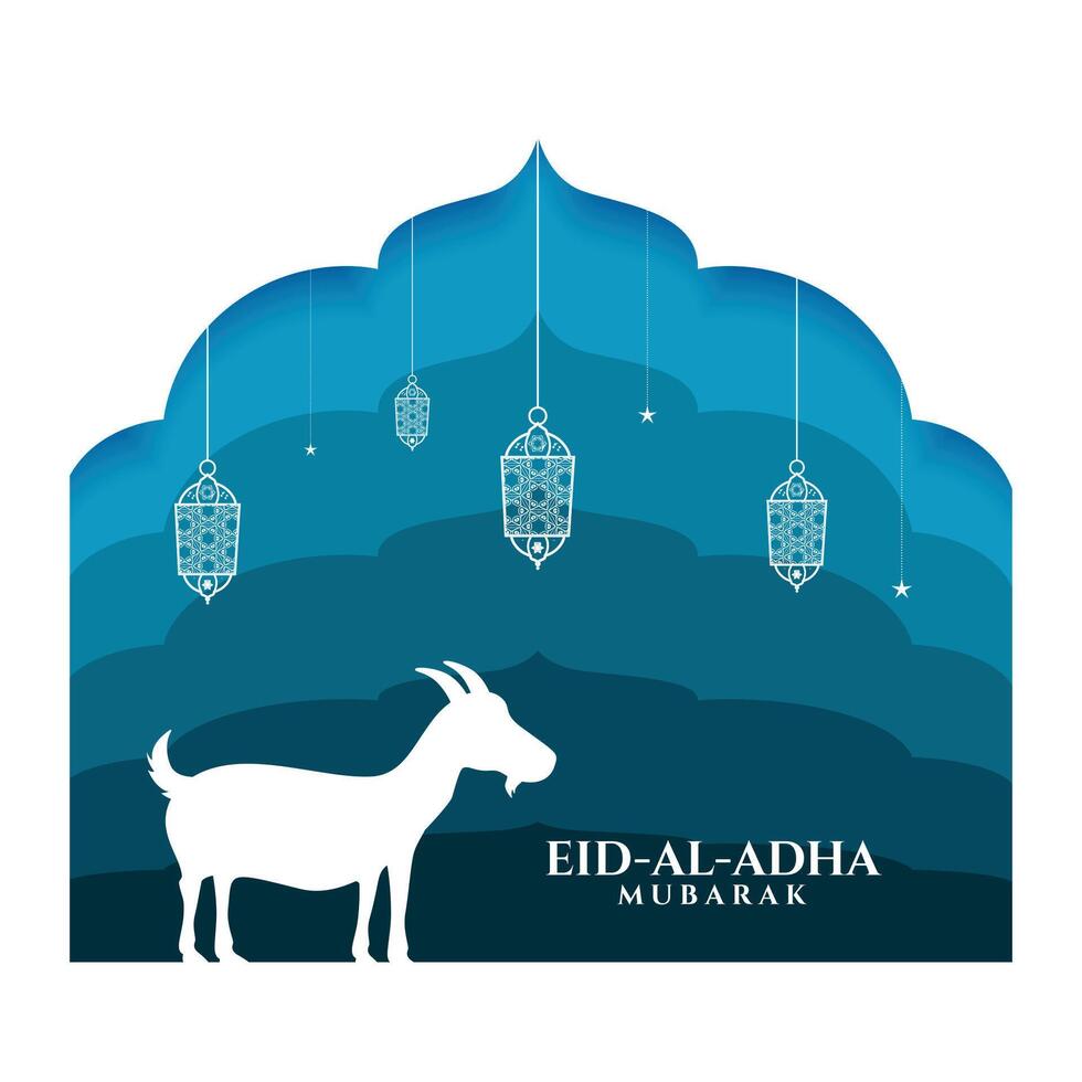 greeting design of eid al adha mubarak festival vector