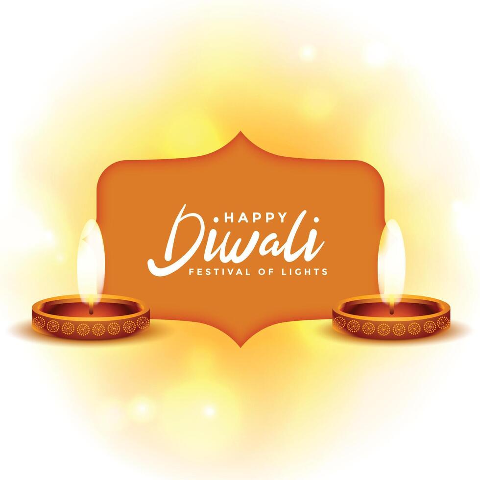 happy diwali festival wishes background design vector