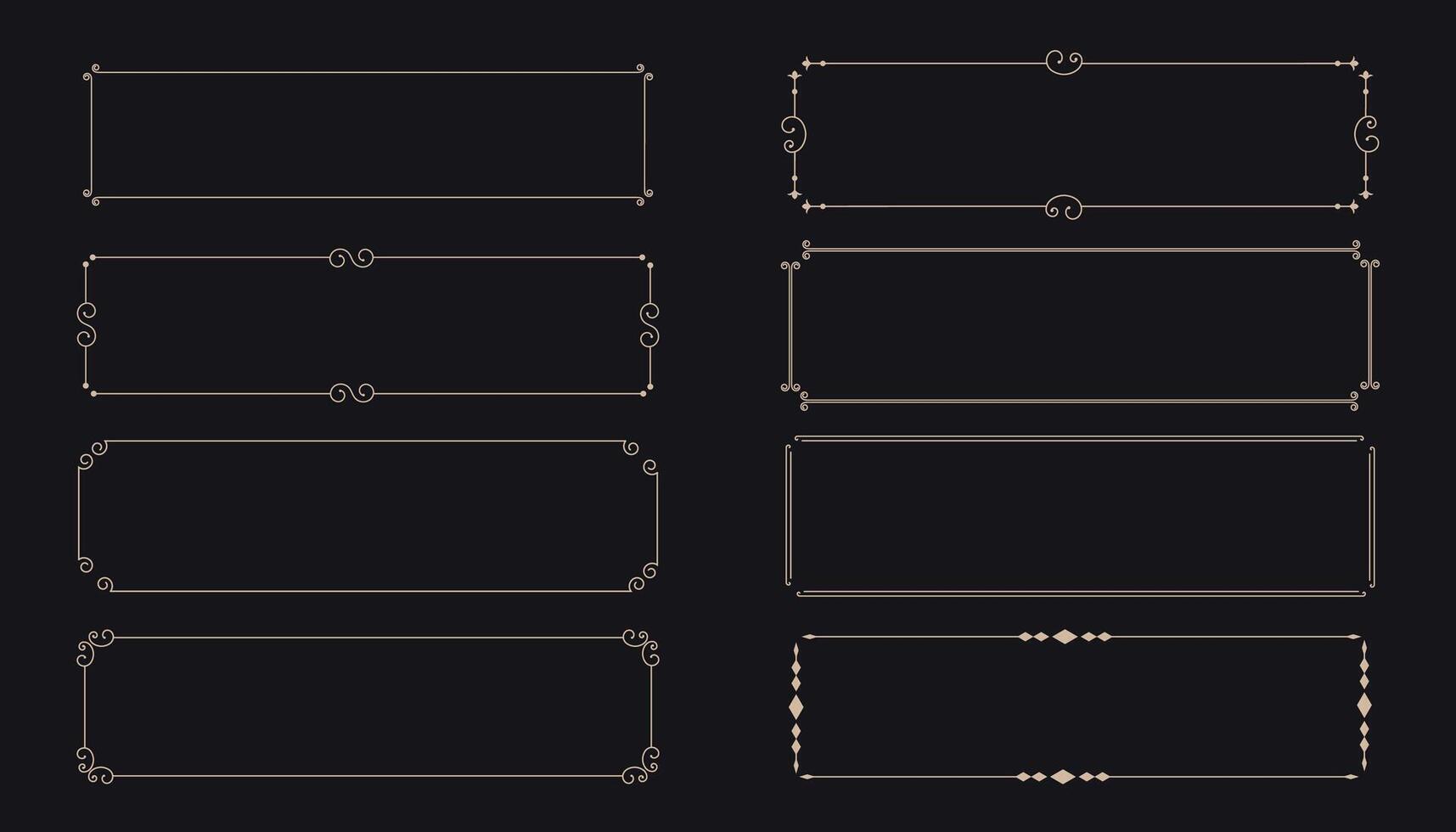 vintage decorative ornamental frames set of eight vector