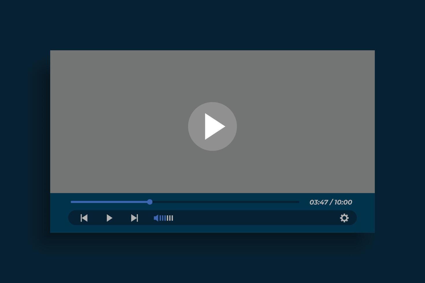 modern style video player template design vector