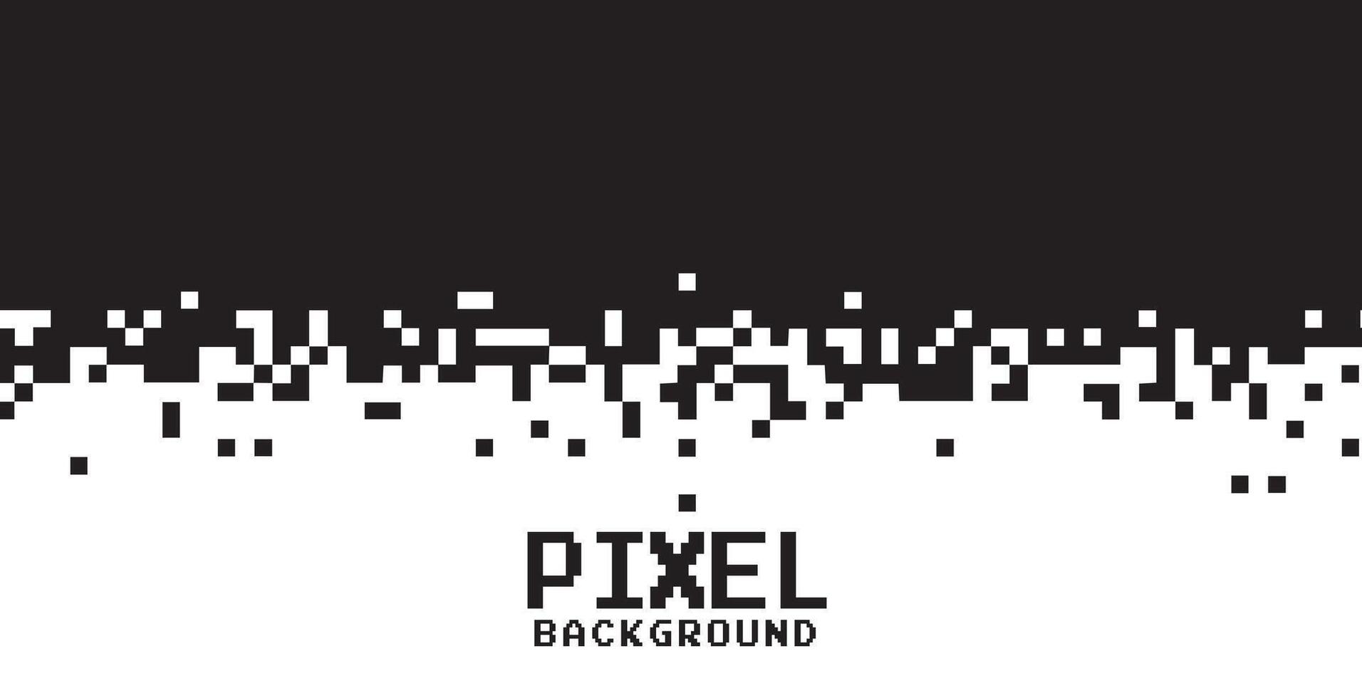 black and white pixels background in flat style vector