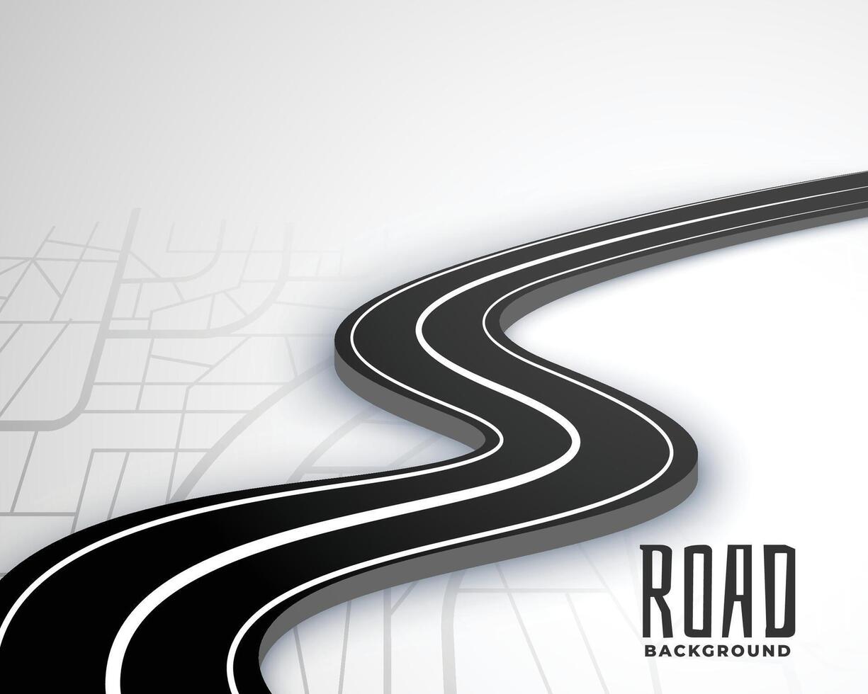 winding 3d road pathway on map style background vector