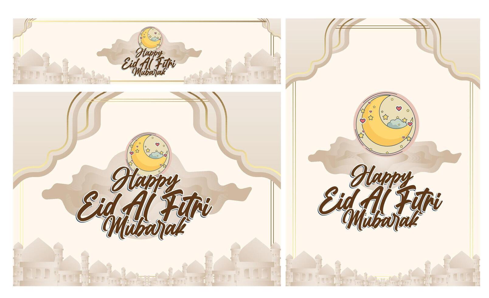 isolated calligraphy of happy eid mubarak vector