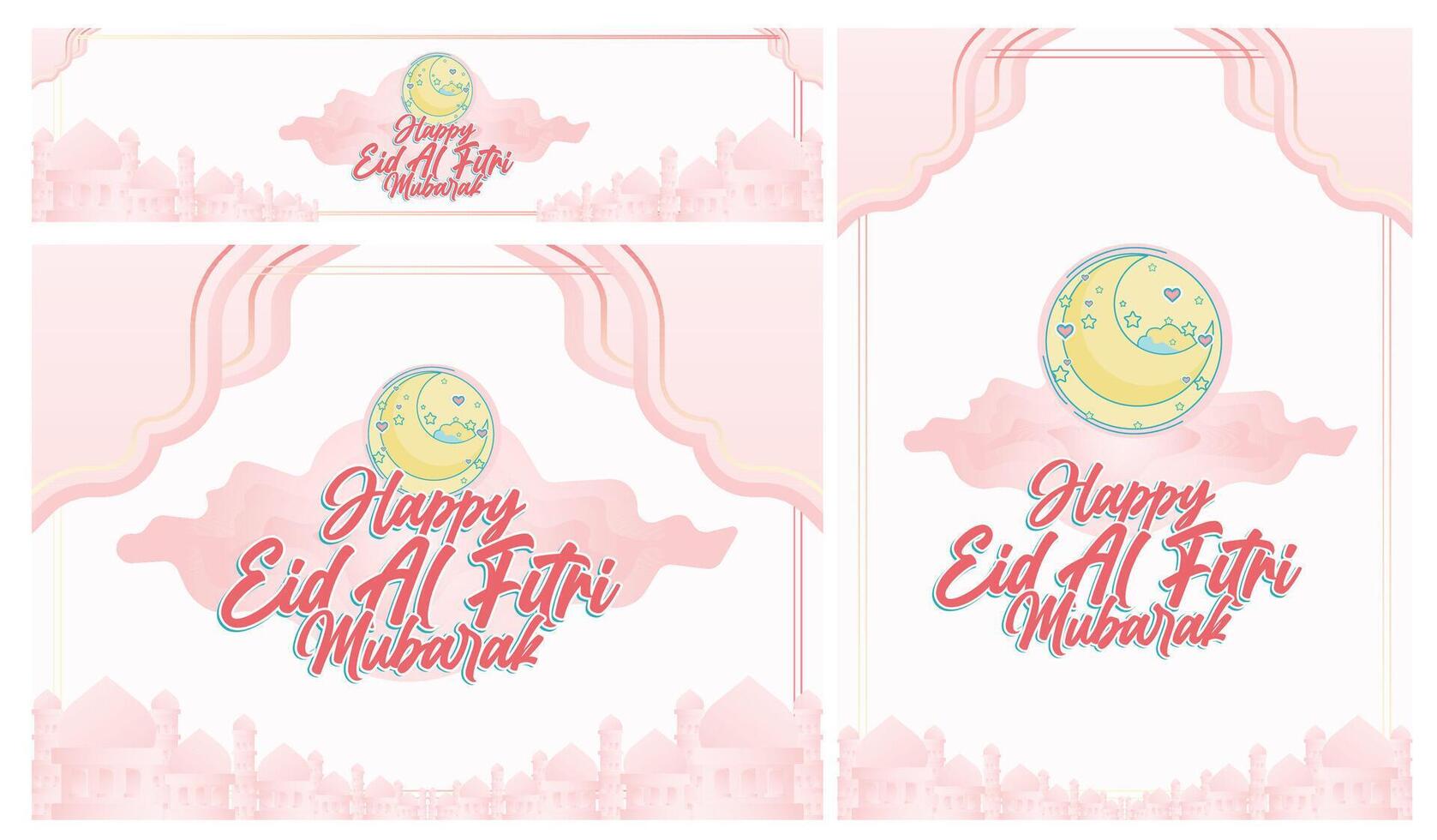 isolated calligraphy of happy eid mubarak vector