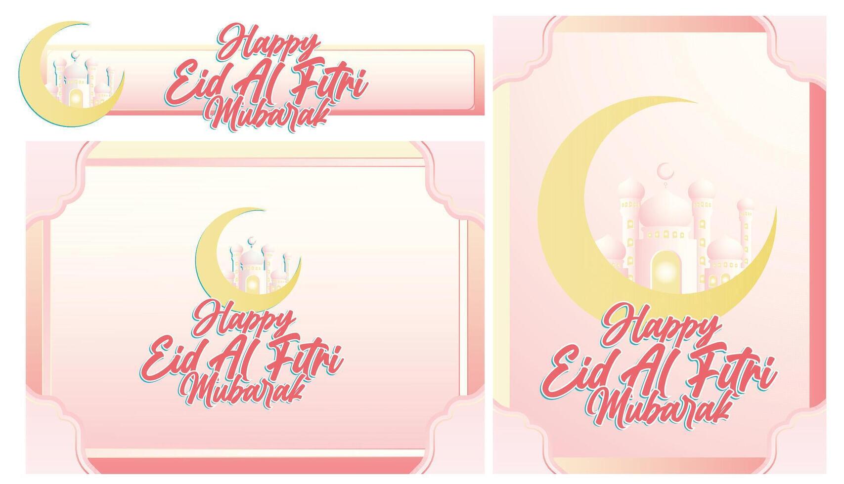 isolated calligraphy of happy eid mubarak vector