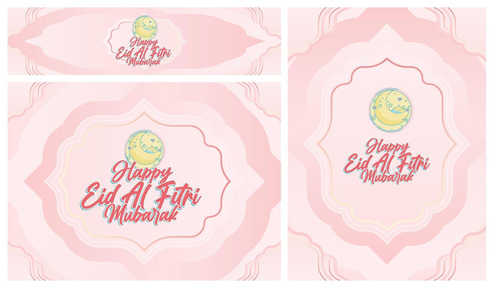 isolated calligraphy of happy eid mubarak vector