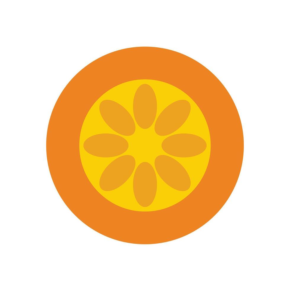 Orange fruit flat icon on the white background for web and mobile design. resources graphic icon element design. Vector illustration with a food theme