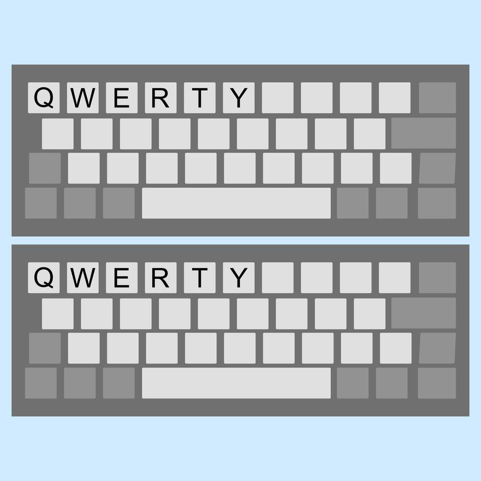 Keyboard with text on blue background. Vector illustration. EPS 10. technology design elements. Simple design elements in flat style