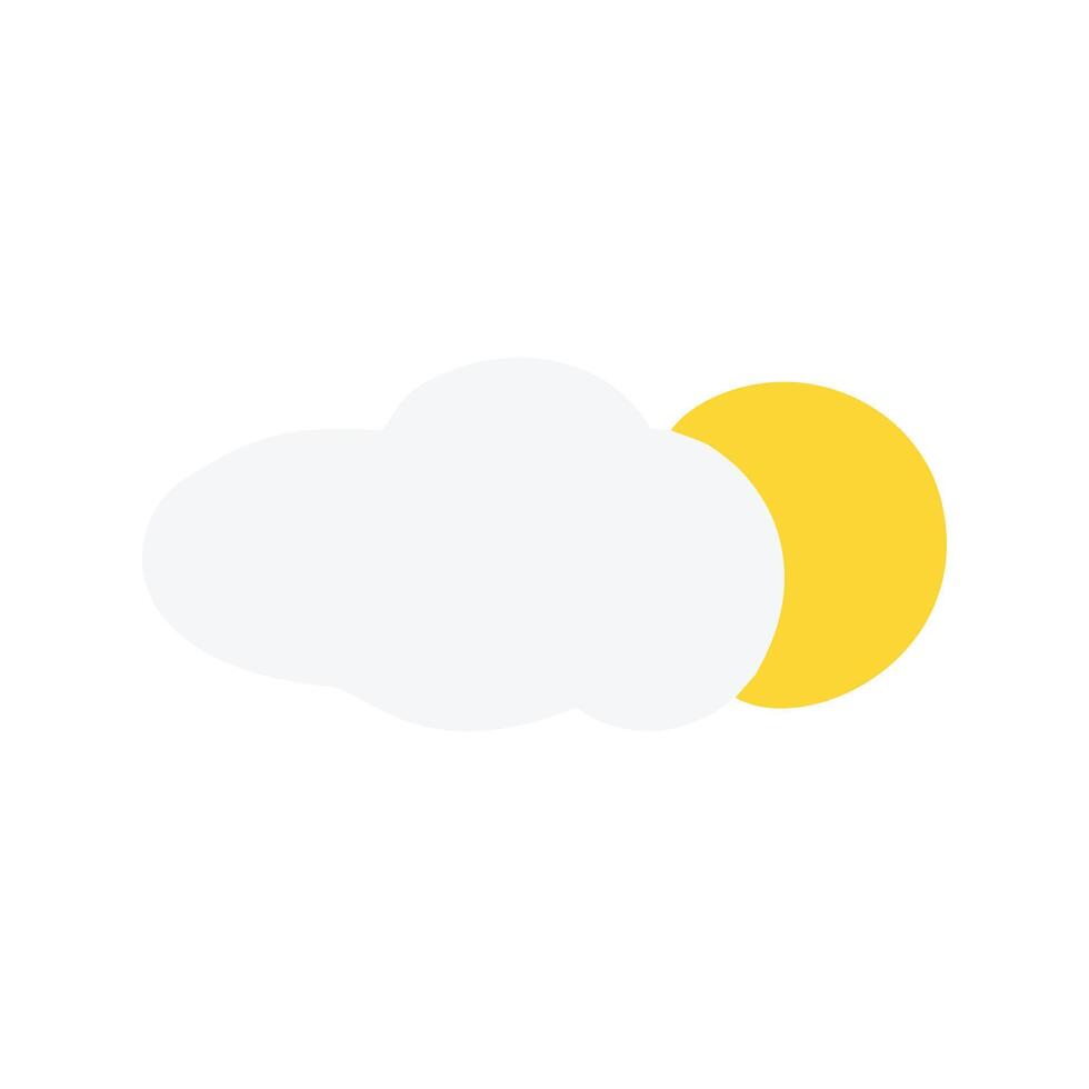 Sun and cloud icon in flat color style. Weather meteorology forecast. resources graphic element design. Vector illustration with the theme of clouds, sun, nature and weather