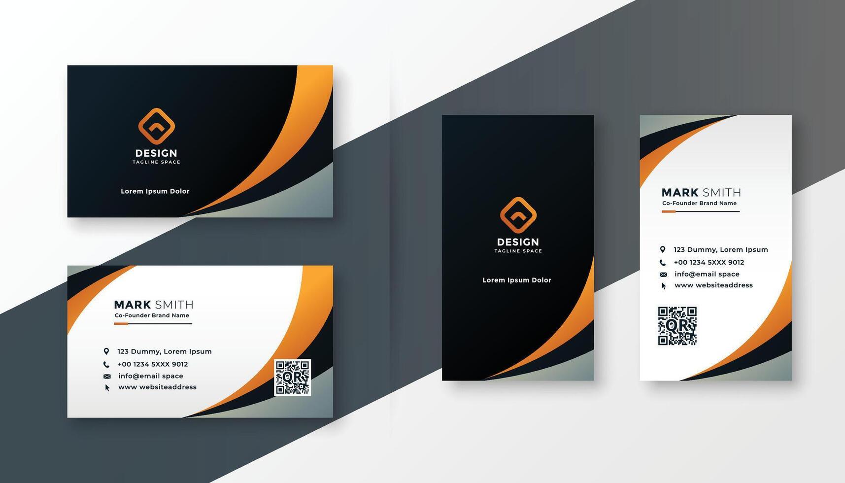 modern wavy business card design template vector