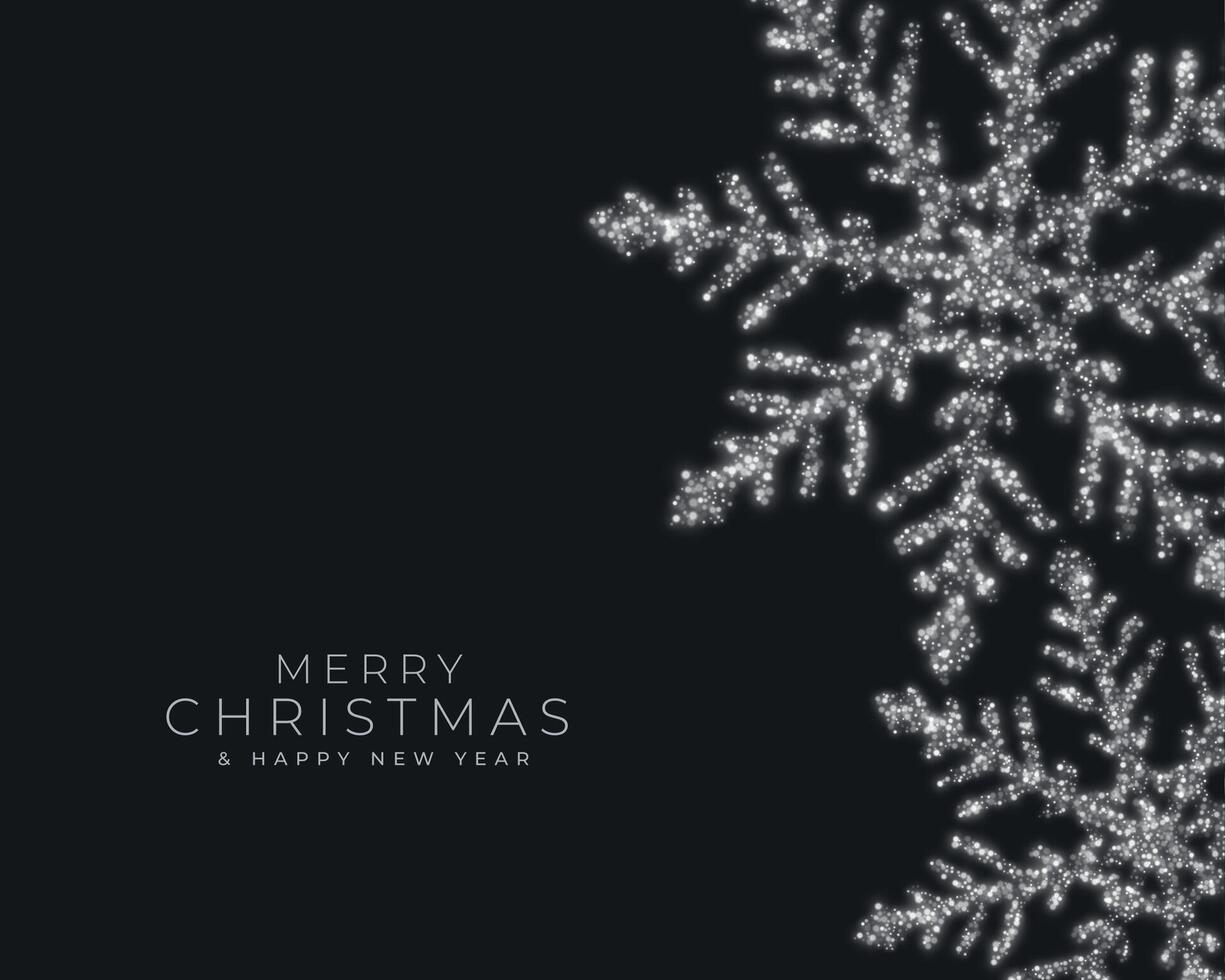 merry christmas festival greeting card with sparkles snowflakes vector