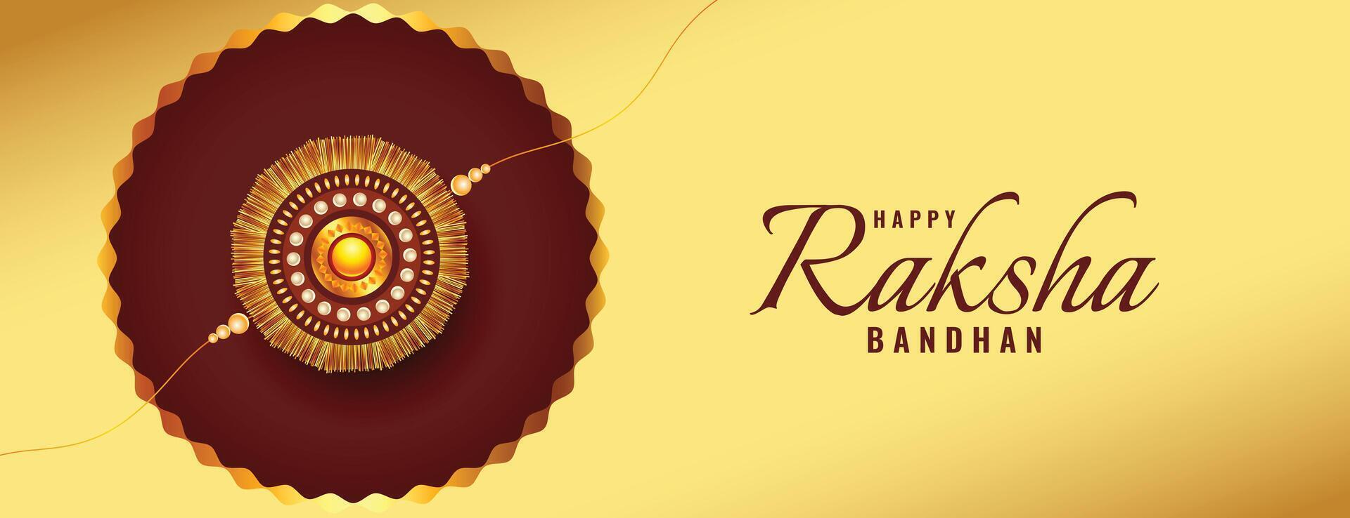 luxury raksha bandhan festival background with rakhi design vector