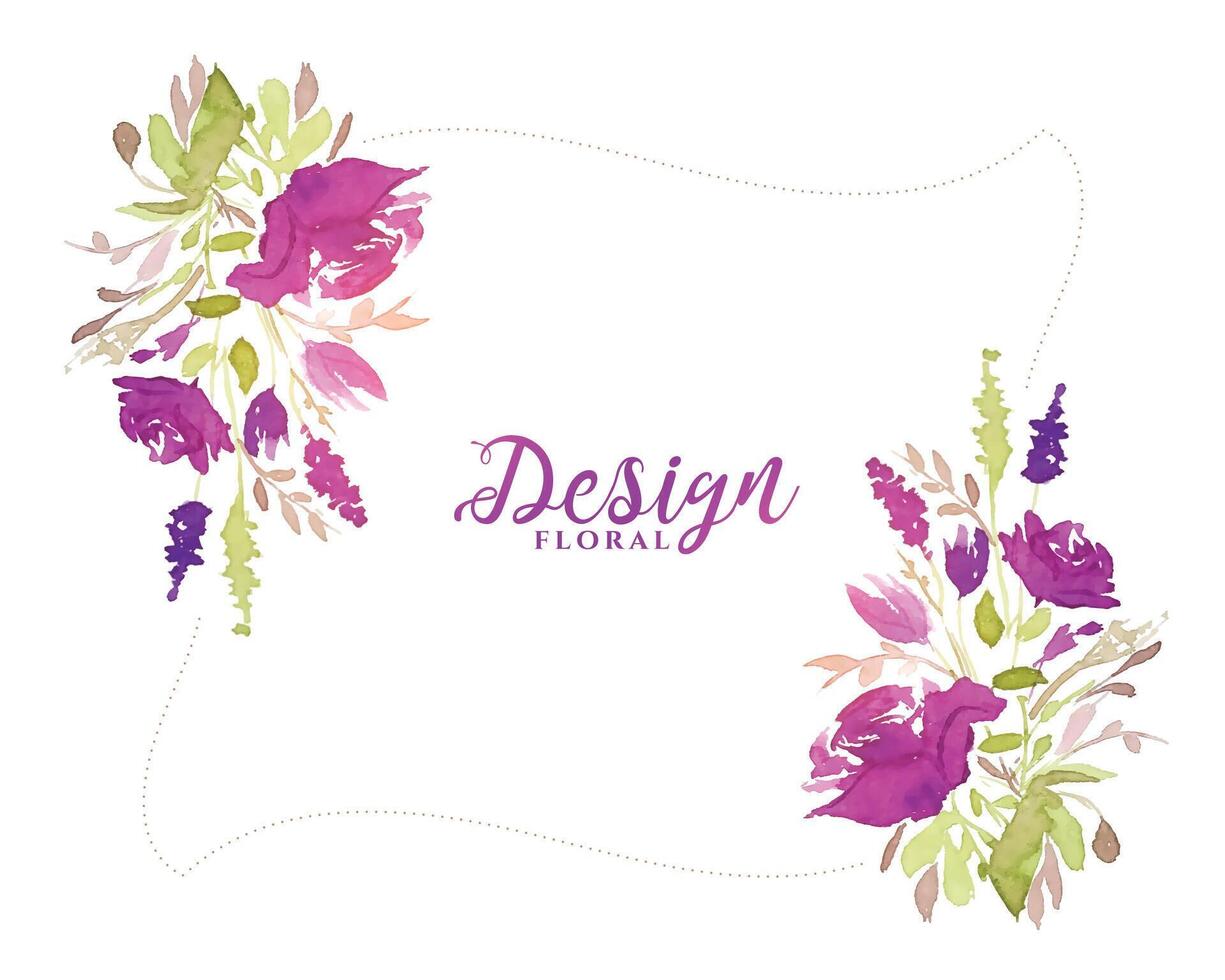 purple watercolor flower decorative floral background design vector