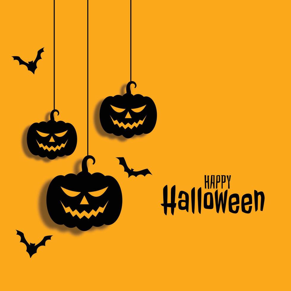 flat halloween pumpkin and bats background vector