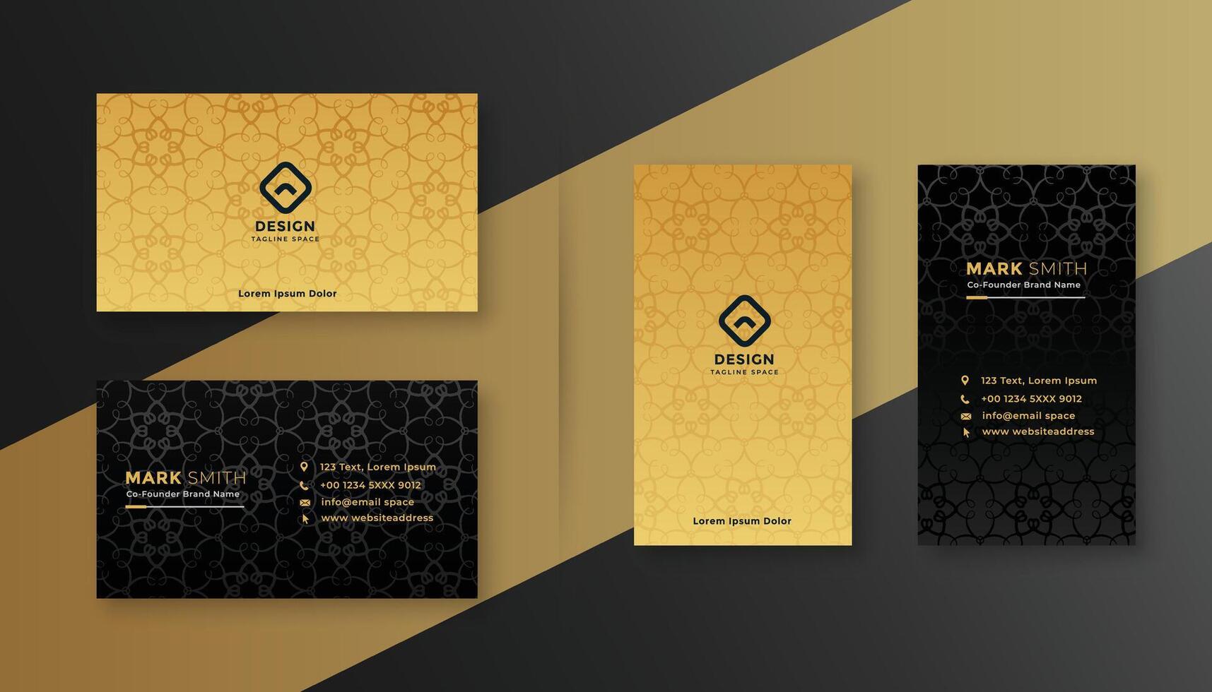 luxury royal black and gold business card design template vector